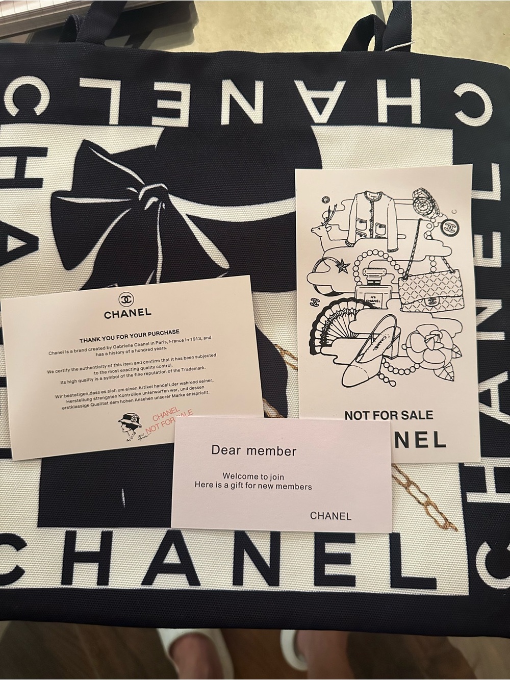 NWT Authentic VIP CHANEL Beaute Mademoiselle Rue De Cambon Lady Canvas Tote Bag - Picture 5 of 7